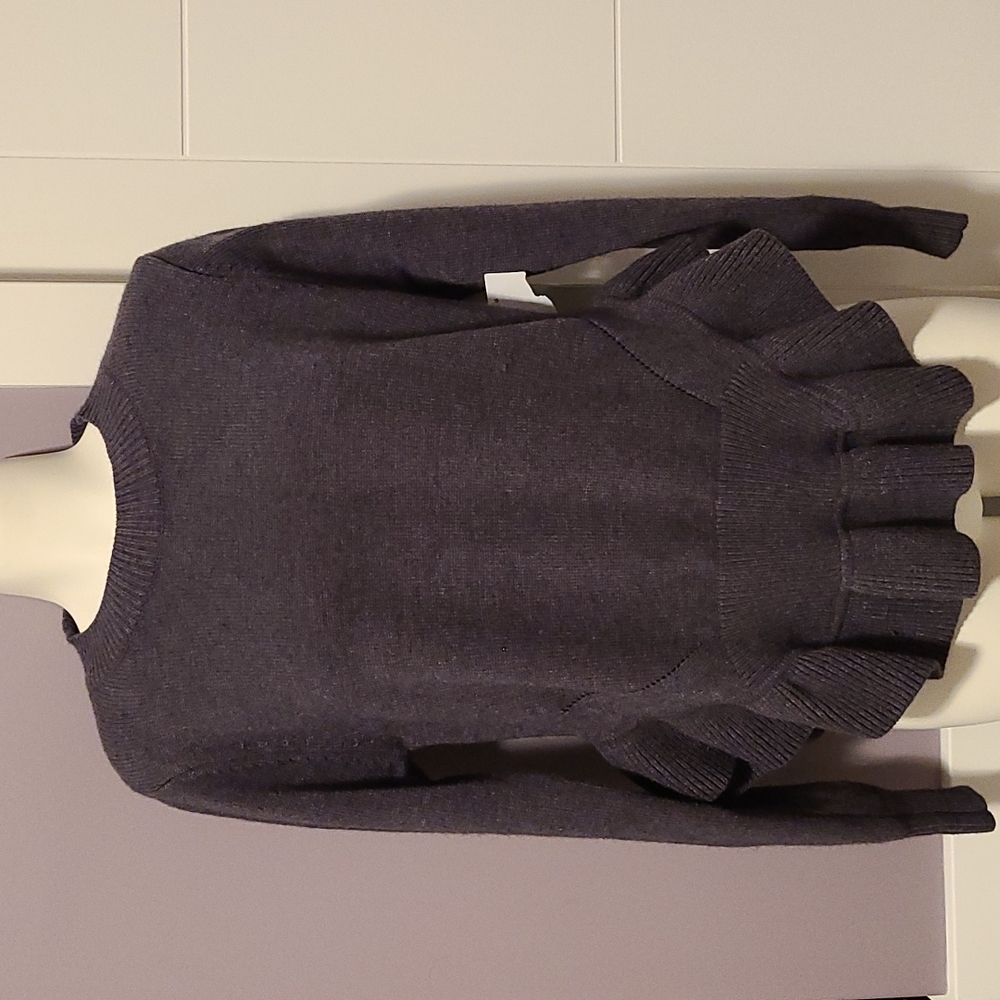 💝Maisie Grey Ruffle Knit Sweater
